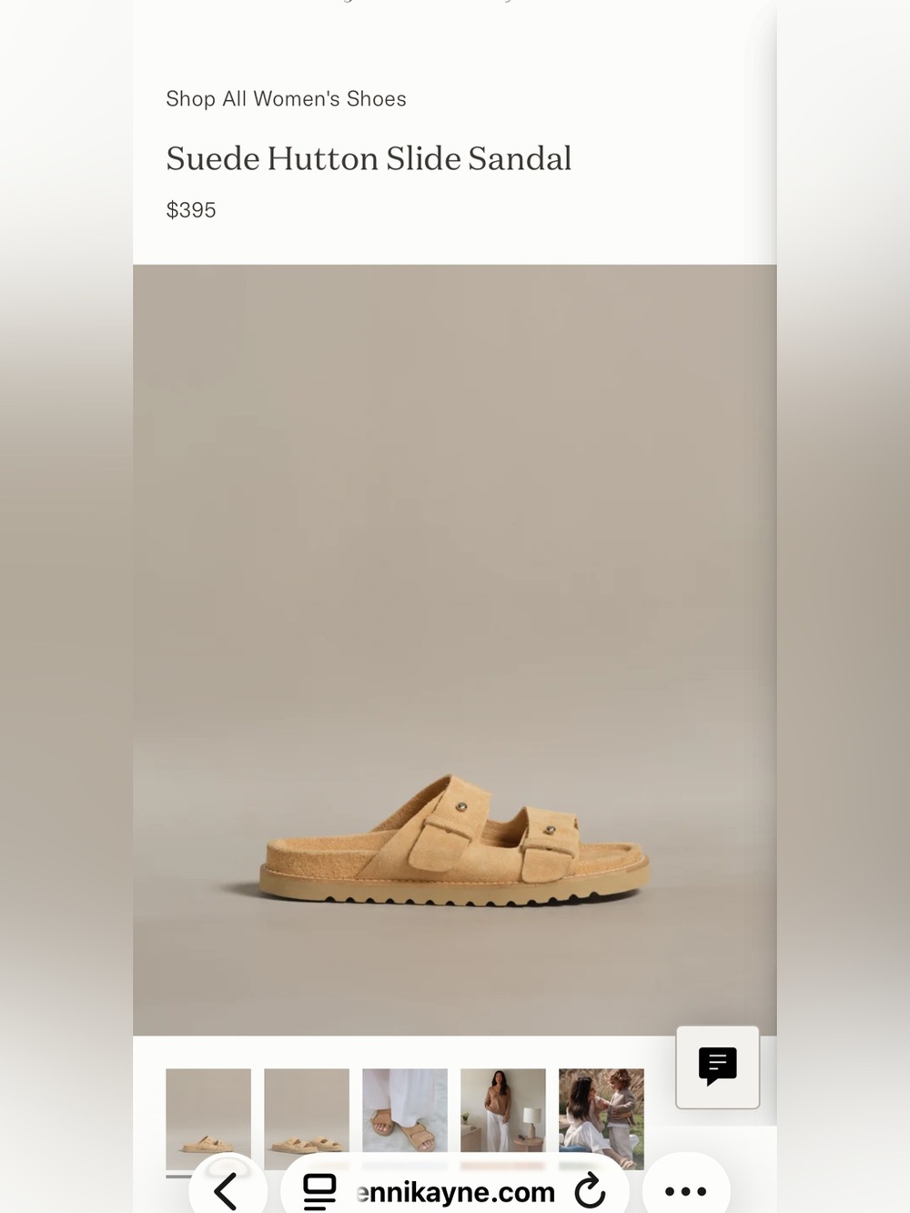Jenni Kayne Suede Hutton Slide Sandal in Tan